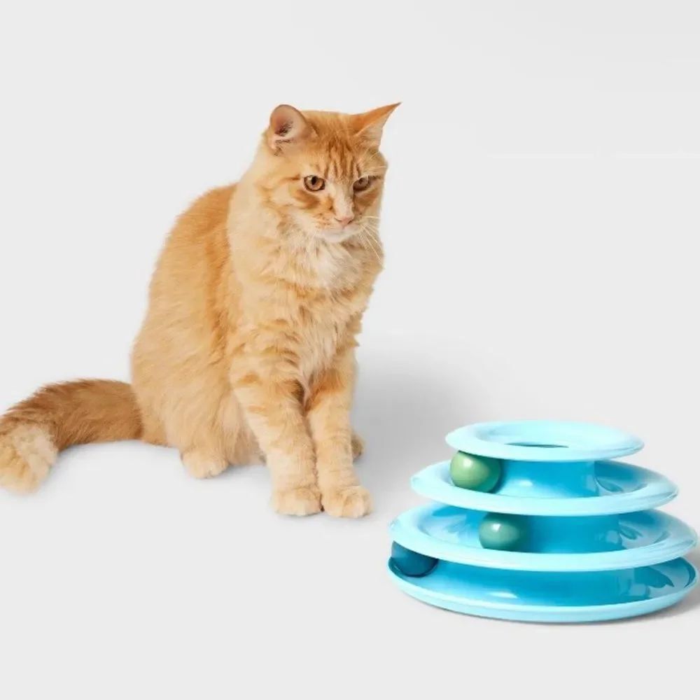 Boots & Barkley Blue 3 Layer Trackball Interactive Cat Toy